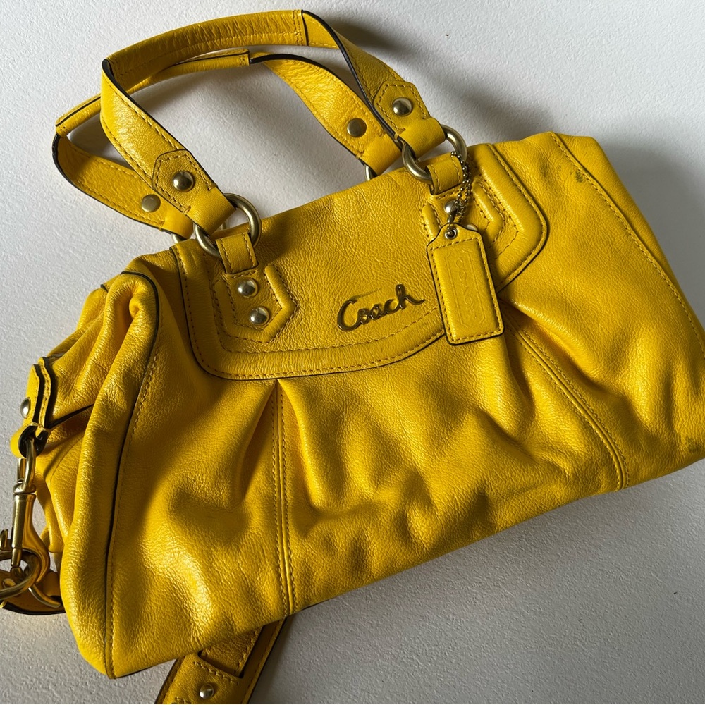 Coach Vibrant Yellow Leather Satchel